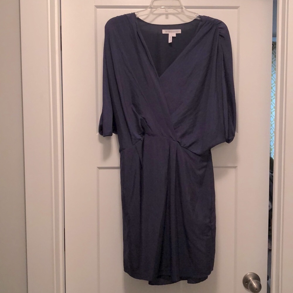 BCBGeneration Purple Faux Wrap Dress with Pockets Size Large
